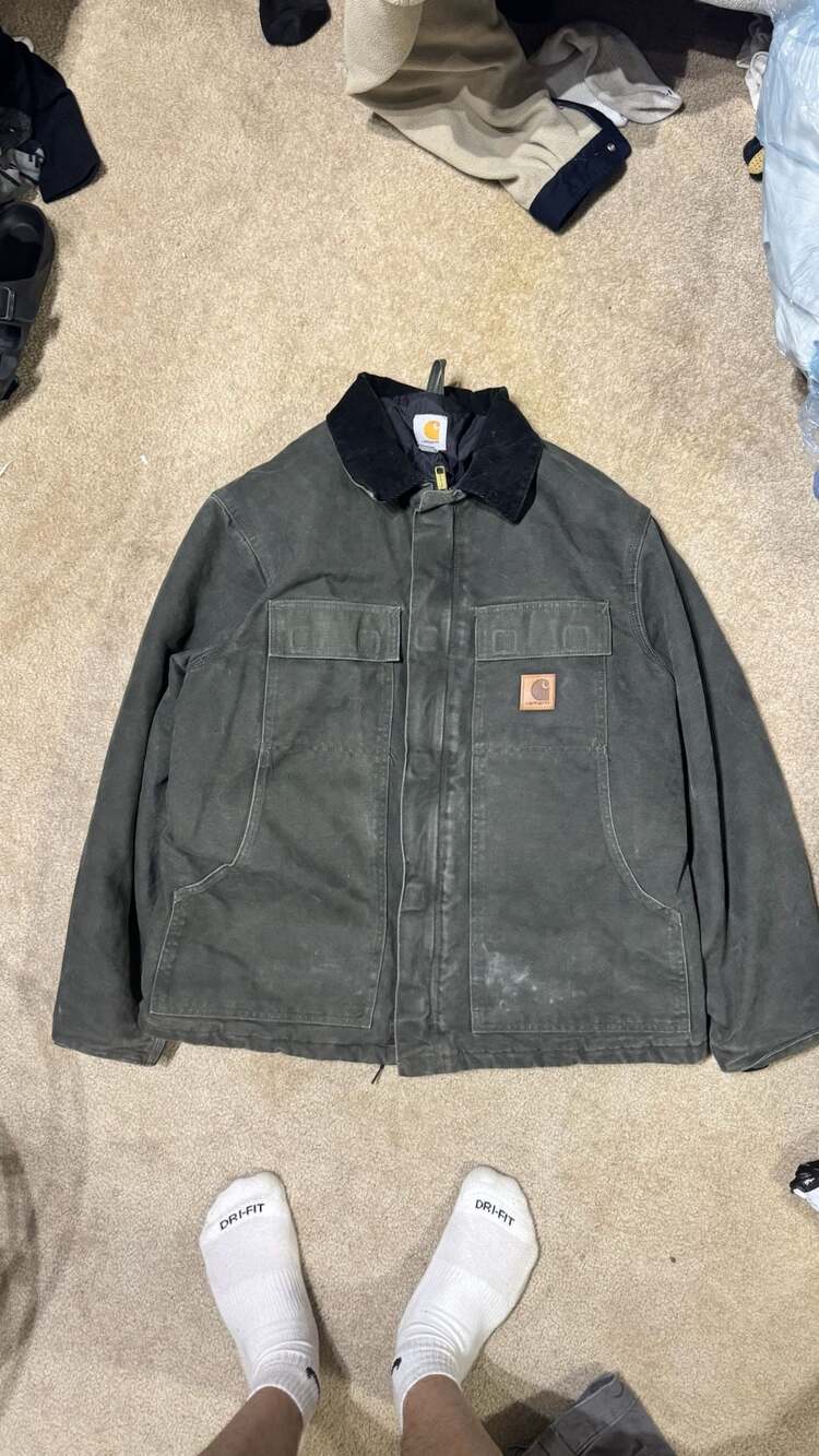 Carhartt C26 Arctic Quilt-Lined Sandstone Duck Traditional Coat, Moss Green